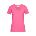 Sweet Pink - Front - Stedman Womens-Ladies Classic V Neck Tee