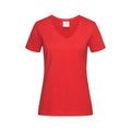 Scarlet Red - Front - Stedman Womens-Ladies Classic V Neck Tee