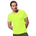 Cyber Yellow - Back - Stedman Mens Active Raglan Mesh T-Shirt