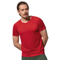 Crimson Red - Back - Stedman Mens Active Raglan Mesh T-Shirt