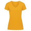Indian Yellow - Front - Stedman Womens-Ladies Janet Organic V Neck Tee