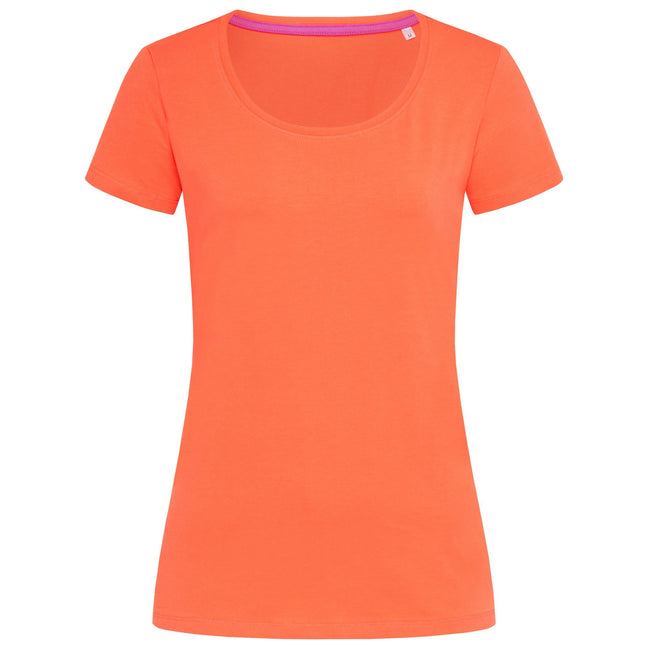 Salmon Pink - Front - Stedman Womens-Ladies Claire Crew Neck Tee
