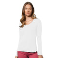 White - Back - Stedman Womens-Ladies Claire Long Sleeved Tee