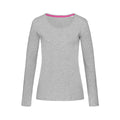 Heather Grey - Front - Stedman Womens-Ladies Claire Long Sleeved Tee