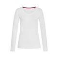 White - Front - Stedman Womens-Ladies Claire Long Sleeved Tee