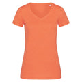 Pumpkin Heather - Back - Stedman Womens-Ladies Lisa Melange V Neck T-Shirt
