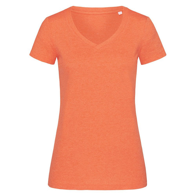 Pumpkin Heather - Back - Stedman Womens-Ladies Lisa Melange V Neck T-Shirt