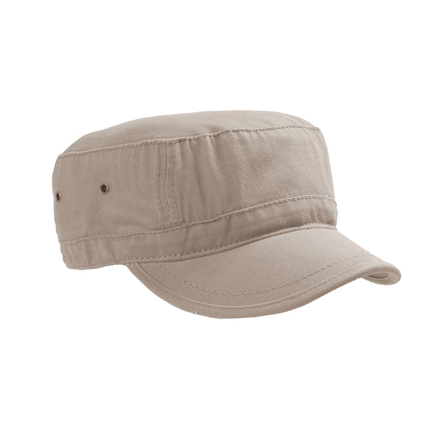 Khaki - Back - Atlantis Chino Cotton Urban Military Cap (Pack of 2)