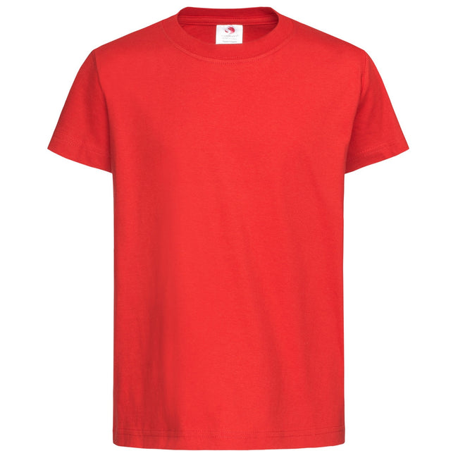 Scarlet Red - Front - Stedman Childrens-Kids Classic Organic T-Shirt