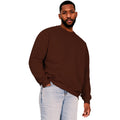 Chocolate - Front - Casual Classics Mens Ringspun Cotton Oversized Sweatshirt