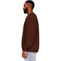 Chocolate - Side - Casual Classics Mens Ringspun Cotton Oversized Sweatshirt