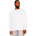 White - Front - Casual Classics Mens Ringspun Cotton Oversized Sweatshirt