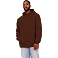 Chocolate - Front - Casual Classics Mens Ringspun Cotton Tall Oversized Hoodie