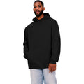 Black - Front - Casual Classics Mens Ringspun Cotton Tall Oversized Hoodie