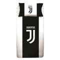 White-Black - Front - Juventus FC Cotton Crest Duvet Cover Set