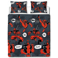 Black-Grey-Red - Front - Deadpool Wahoo Duvet Cover Set