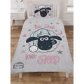 Grey-Black-Pink - Front - Shaun the Sheep Loves Sleep Duvet Cover Set