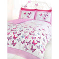 White-Pink-Grey - Back - Flutter Butterfly Duvet Cover Set
