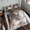 Grey-Brown - Front - Wolf Duvet Cover Set
