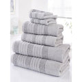 Silver - Back - Bedding & Beyond Retreat Towel Set (Pack of 6)