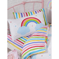 White-Blue-Red - Back - Rapport Childrens-Kids Rainbow Fitted Sheet Set