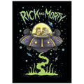 Black-Green-Purple - Front - Rick And Morty Fleece Spaceship Blanket