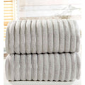 Silver - Front - Bedding & Beyond Bale Ribbed Towel (Pack of 2)