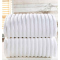 White - Front - Bedding & Beyond Bale Ribbed Towel (Pack of 2)