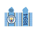 Blue-White-Gold - Front - Manchester City FC Logo Cotton Hooded Towel