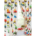 White-Blue-Red - Front - Trucks & Transport Lined Curtains (Pack of 2)