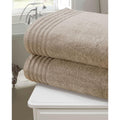 Taupe - Front - Rapport Soft Touch Towel (Pack of 2)