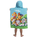 Blue-Green - Back - Paw Patrol Childrens-Kids Hooded Towel