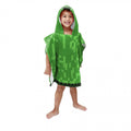 Green - Side - Minecraft Childrens-Kids Creeper Hooded Poncho