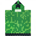 Green - Front - Minecraft Childrens-Kids Creeper Hooded Poncho