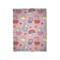 Pink-Multicoloured - Front - Peppa Pig Playful Rotary Fleece Blanket