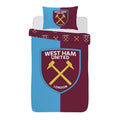 Claret-Blue-Yellow - Back - West Ham United FC Reversible Crest Duvet Cover Set