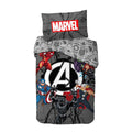 Grey-Multicoloured - Front - Marvel Avengers Charge Duvet Cover Set