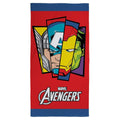 Red-Multicoloured - Front - Marvel Avengers Badge Cotton Beach Towel