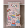 Pink-Multicoloured - Back - Peppa Pig Childrens-Kids Playful Duvet Cover Set