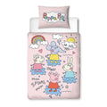 Pink-Multicoloured - Front - Peppa Pig Childrens-Kids Playful Duvet Cover Set