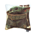 Green-White-Brown - Front - Star Wars: The Mandalorian Baby Yoda Filled Cushion