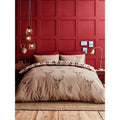 Beige-Cream-Red - Side - Catherine Lansfield Stag Duvet Cover Set