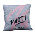 Pink-Grey - Back - Friends Coffee Square Filled Cushion
