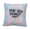 Pink-Grey - Front - Friends Coffee Square Filled Cushion