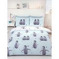 Ice Blue-Grey - Back - Rapport Reversible Baby Penguin Duvet Cover Set