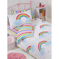 White-Blue - Side - Bedding & Beyond Childrens-Kids Rainbow Duvet Cover Set