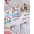 White-Blue - Front - Bedding & Beyond Childrens-Kids Rainbow Duvet Cover Set