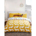 White-Yellow - Back - Rapport Sausage Dog Duvet Cover Set