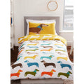 White-Yellow - Pack Shot - Rapport Sausage Dog Duvet Cover Set