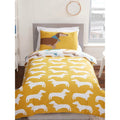 White-Yellow - Close up - Rapport Sausage Dog Duvet Cover Set